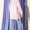 ⁦Ribbon Detail Crew Neck Tunic Pink⁩ - الصورة ⁦3⁩
