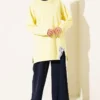 Ribbon Detail Crew Neck Tunic Yellow - immagine 2