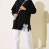 ⁦Ribbon Detail Crew Neck Tunic Black⁩ - الصورة ⁦2⁩