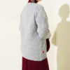 Ribbon-Embellished Knit Cardigan Grey – Image 3