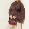 Belted Chiffon Batwing Sleeve Tunic Brown - Image 5