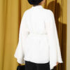 Belted Chiffon Batwing Sleeve Tunic White - Image 3