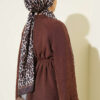 Belted Chiffon Batwing Sleeve Tunic Brown - Image 3