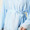 Belted Chiffon Batwing Sleeve Tunic Blue - Image 4