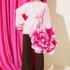 Belted Chiffon Batwing Sleeve Tunic Pink – Bild 2
