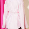 Belted Chiffon Batwing Sleeve Tunic Pink – Bild 3