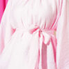 Belted Chiffon Batwing Sleeve Tunic Pink – Bild 4
