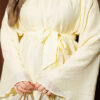 Belted Chiffon Batwing Sleeve Tunic Yellow – Image 4