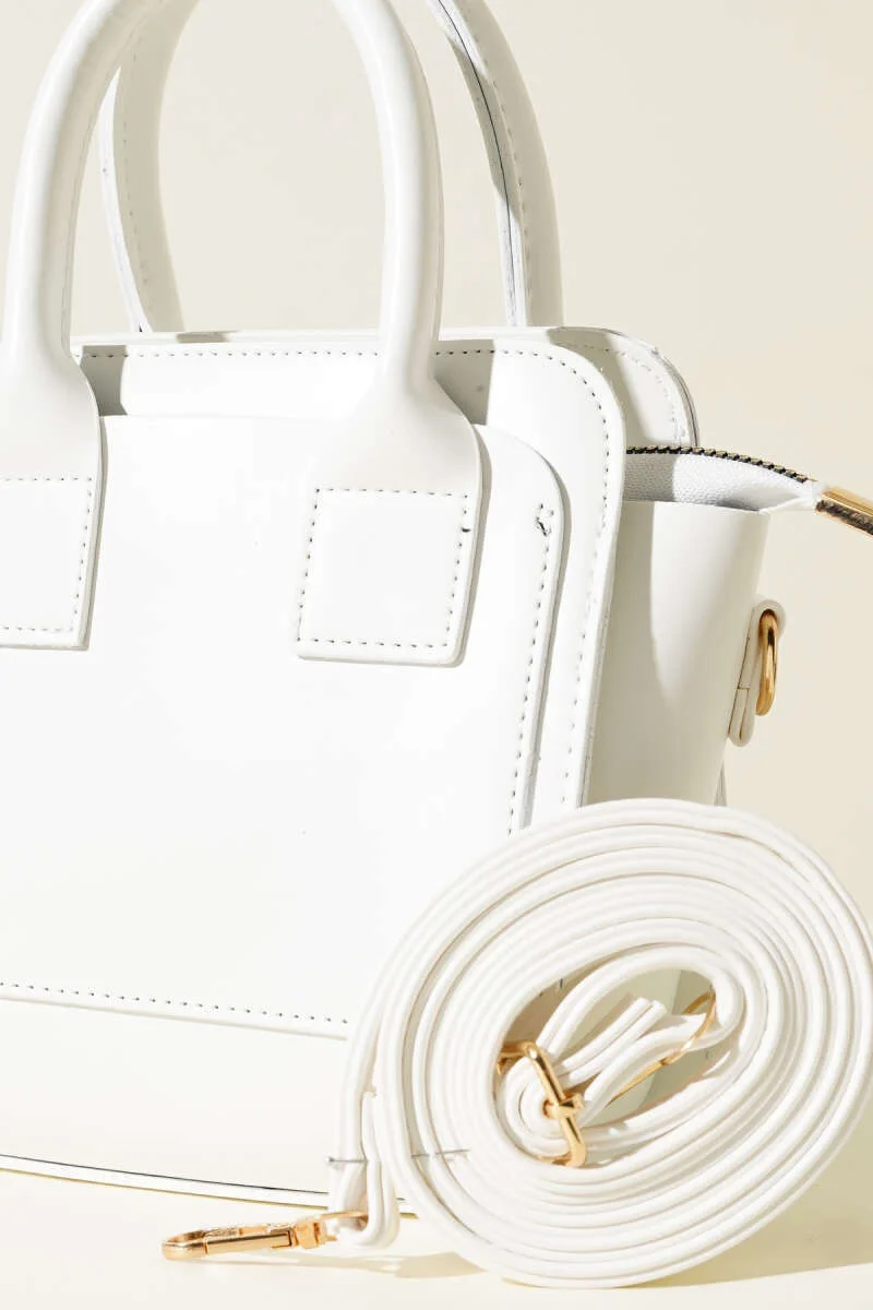 Box-Style Handbag White - Image 3