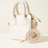 Box-Style Handbag Cream
