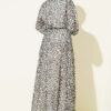 Leopard Print Wrap Neck Dress Ecru – Bild 3