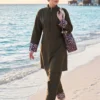Animal Print Modest Three-Piece Swimsuit Khaki