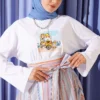 Lemon Print French Terry Tunic White