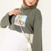 Lemon Print French Terry Tunic Khaki