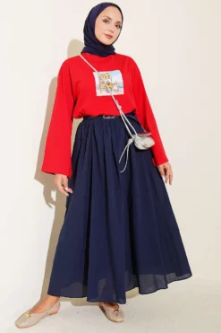 Vue alternative de Lemon Print French Terry Tunic Red