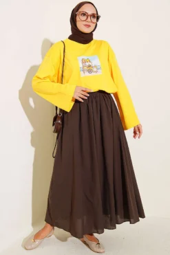 Vue alternative de Lemon Print French Terry Tunic Yellow