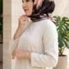 Lotus Flower Patterned Scarf Series Tan