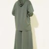 Loyşa Basic Zip-Up Hooded Two-Piece Set Khaki - Afbeelding 3