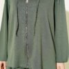 Loyşa Basic Zip-Up Hooded Two-Piece Set Khaki - Afbeelding 4
