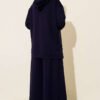 Loyşa Basic Zip-Up Hooded Two-Piece Set Navy Blue - Afbeelding 3