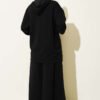Loyşa Basic Zip-Up Hooded Two-Piece Set Black - Image 3