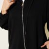 Loyşa Basic Zip-Up Hooded Two-Piece Set Black - Image 4
