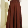 Loyşa Waist Elastic Belt Skirt Brown - Imagen 3