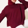 Low Shoulder Basic Tunic Burgundy