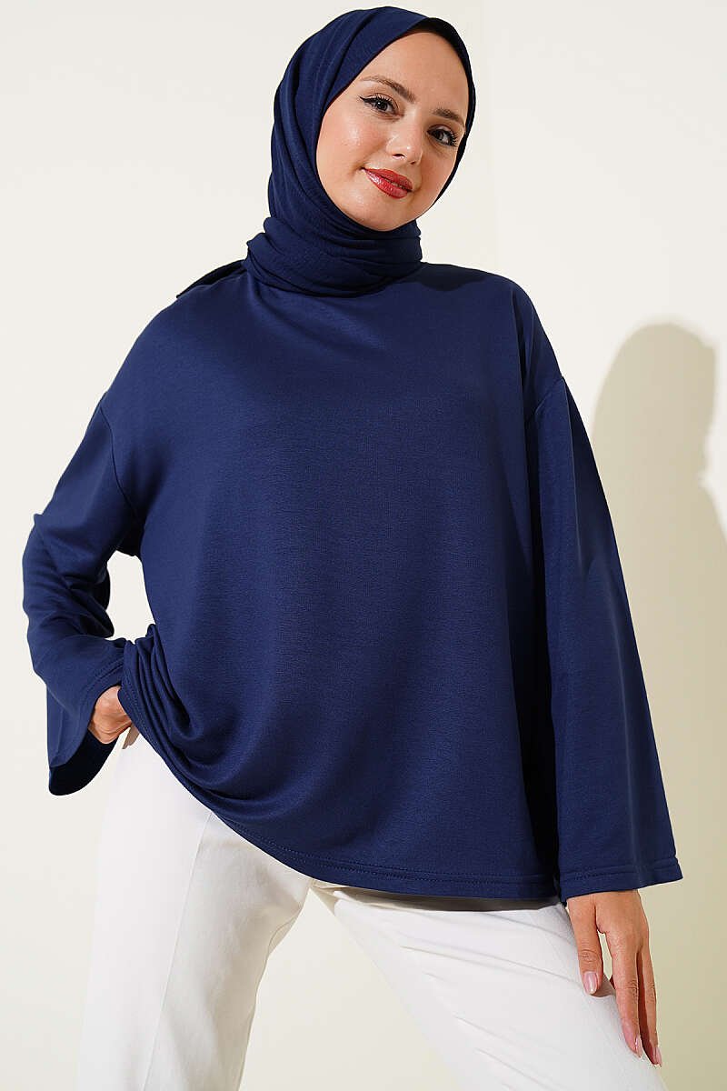 Low Shoulder Basic Tunic Navy Blue – Image 5