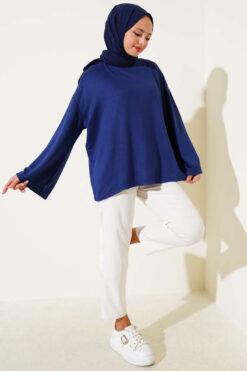 Alternative view of Low Shoulder Basic Tunic Navy Blue