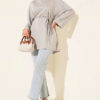 Side-Slit Belted Tunic Grey – Bild 2