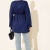 Side-Slit Belted Tunic Navy Blue – Image 3