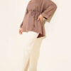 Side-Slit Belted Tunic Mink - immagine 2