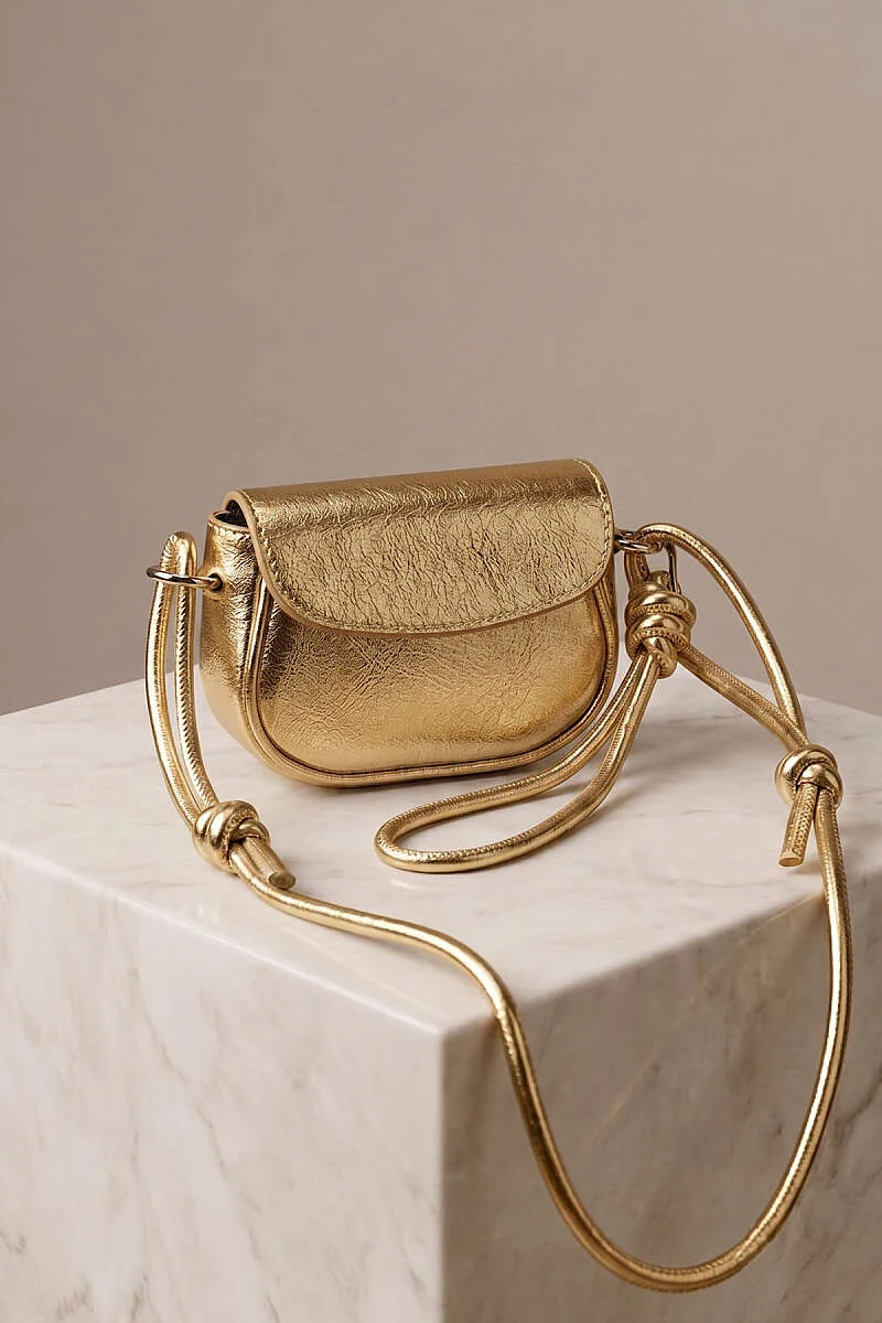 Magnetic Closure Mini Bag Gold