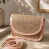 Magnetic Block Straw Bag Powder Pink