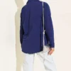 Cuffed Button Basic Shirt Navy Blue - Afbeelding 3
