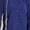 Cuffed Button Basic Shirt Navy Blue - Afbeelding 4