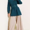 Cuff Buttoned Belted Shirt Petrol - immagine 2