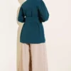 Cuff Buttoned Belted Shirt Petrol - immagine 3