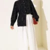 Button-Cuff Polka Dot Shirt Black - immagine 2