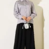 Buttoned Cuff Satin Shirt Grey - Imagen 2