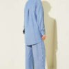 Cuffed Button Basic Two-Piece Set Light Blue – Image 3
