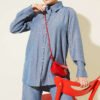 Cuffed Button Basic Two-Piece Set Blue – Image 2