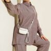 Cuffed Button Basic Two-Piece Set Mink – Image 2