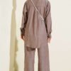 Cuffed Button Basic Two-Piece Set Mink – Image 3