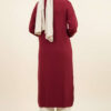 Metal Gold Button Long Knit Cardigan Burgundy - Afbeelding 3