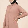 Metal Gold Button Long Knit Cardigan Rose Dust - Afbeelding 2