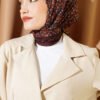 Mini Floral Detailed Scarf Dark Brown - Image 2