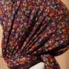 Mini Floral Detailed Scarf Dark Brown - Image 4