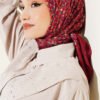 Mini Floral Detailed Scarf Burgundy - Image 2